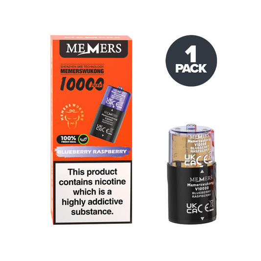 Blueberry Raspberry Memers Wukong V10000 Prefilled Pod and Box