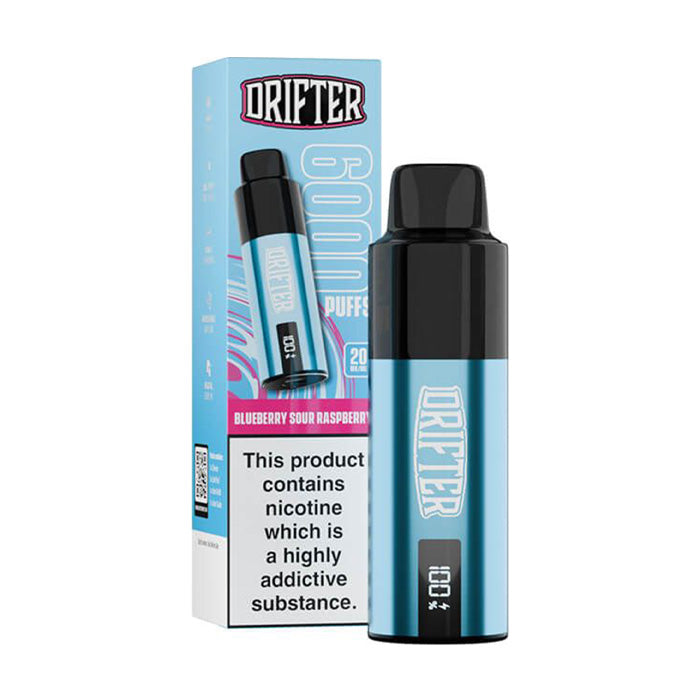 Blueberry Sour Raspberry Drifter 6K Pre-filled Pod Kit and Box