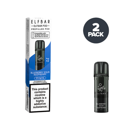Blueberry Sour Raspberry Elf Bar 600 Pre-filled Pod and Box