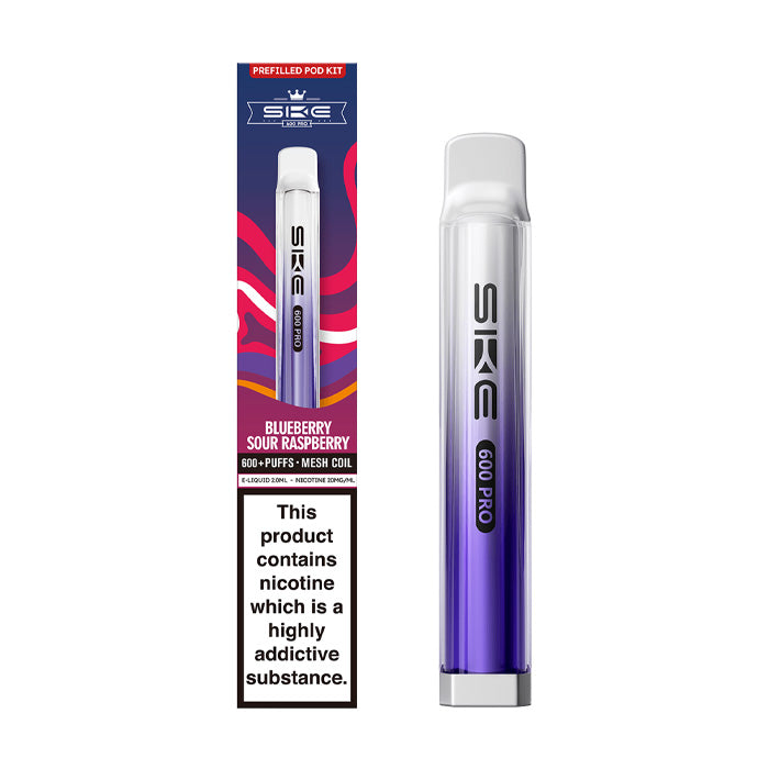 Blueberry Sour Raspberry SKE Crystal Pro 600 Prefilled Pod Kit and Box