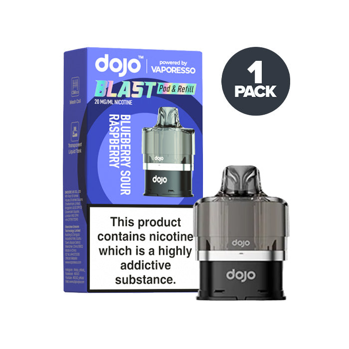 Blueberry Sour Raspberry Dojo Blast 6000 Pre-filled Pods by Vaporesso ...