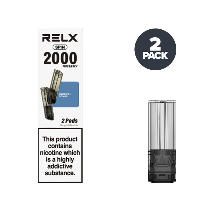 Blueberry Splash RELX Spin Pre-filled Pods | Pack of 2 | Multi-buy Discount Blueberry Splash RELX Spin Pre-filled Pods | Pack of 2 | Multi-buy Discount