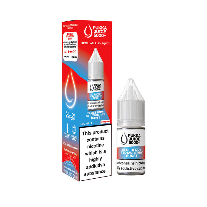 Blueberry Strawberry Burst 10ml Nic Salt E-Liquid by Pukka Juice 5000