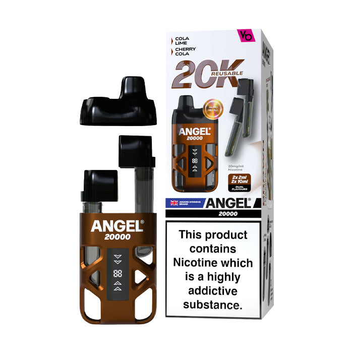 Brown Edition Vapes Bars Angel 20000 Prefilled Pod Kit and Box