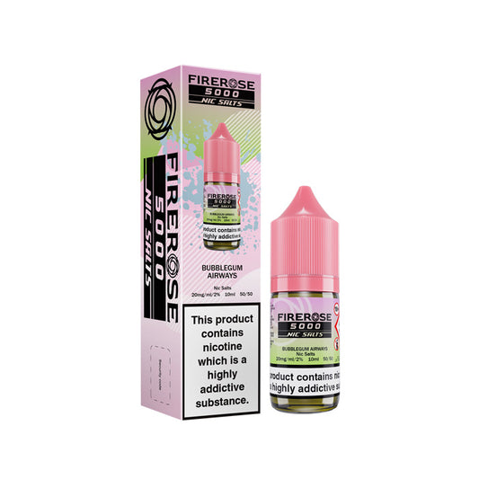 Bubblegum Airways 10ml Nic Salt E-Liquid by Firerose 5000