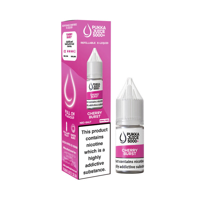 Cherry Burst 10ml Nic Salt E-Liquid by Pukka Juice 5000
