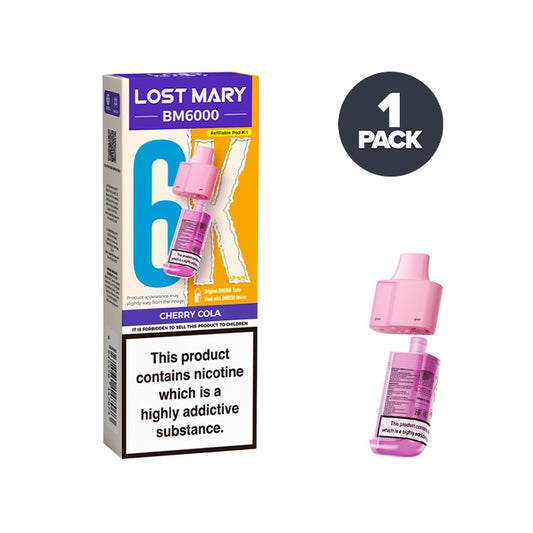 Cherry Cola Lost Mary BM6000 Prefilled Pod and Box