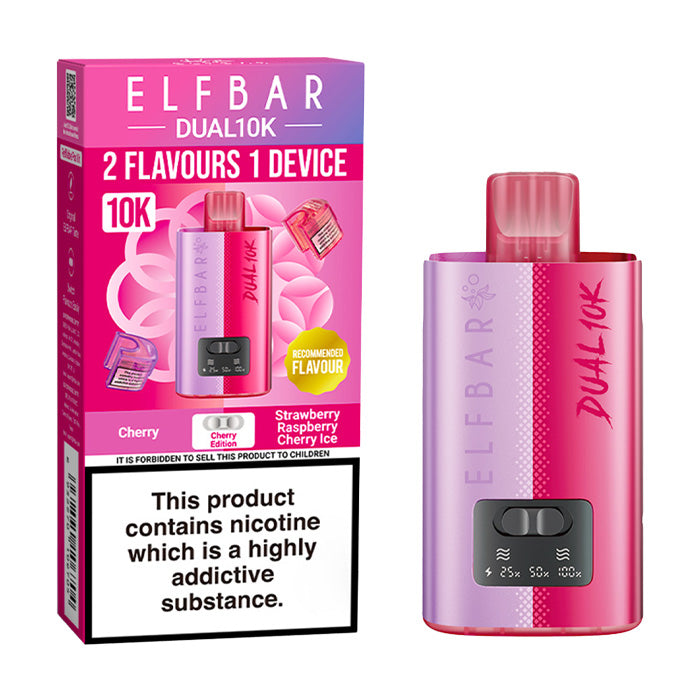 Cherry Edition Elf Bar Dual 10K Prefilled Pod Kit and Box