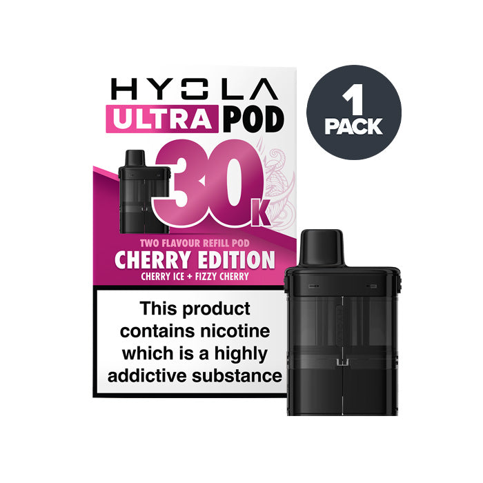 Cherry Edition Hyola Ultra 30K Prefilled Pod and Box