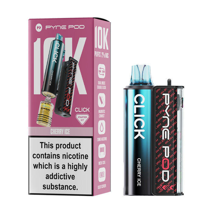 Cherry Ice Pyne Pod Click 10K Prefilled Pod Kit and Box