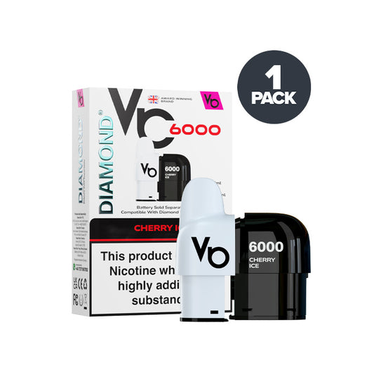 Cherry Ice Vapes Bars Diamond 6000 Prefilled Pod and Box