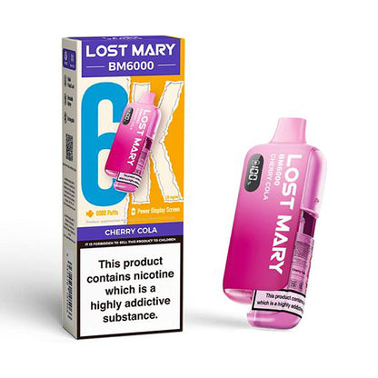 Cherry Cola Lost Mary BM6000 Dispoable Vape and Box