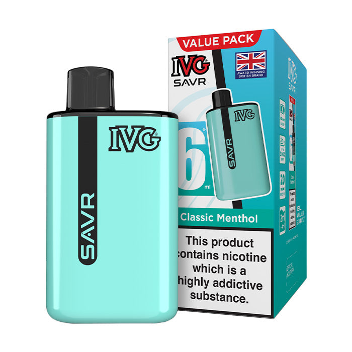 Classic Menthol IVG SAVR Starter Vape Kit and Box