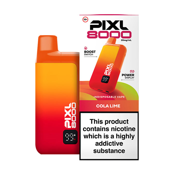 Cola Lime PIXL 8000 Prefilled Pod Kit and Box