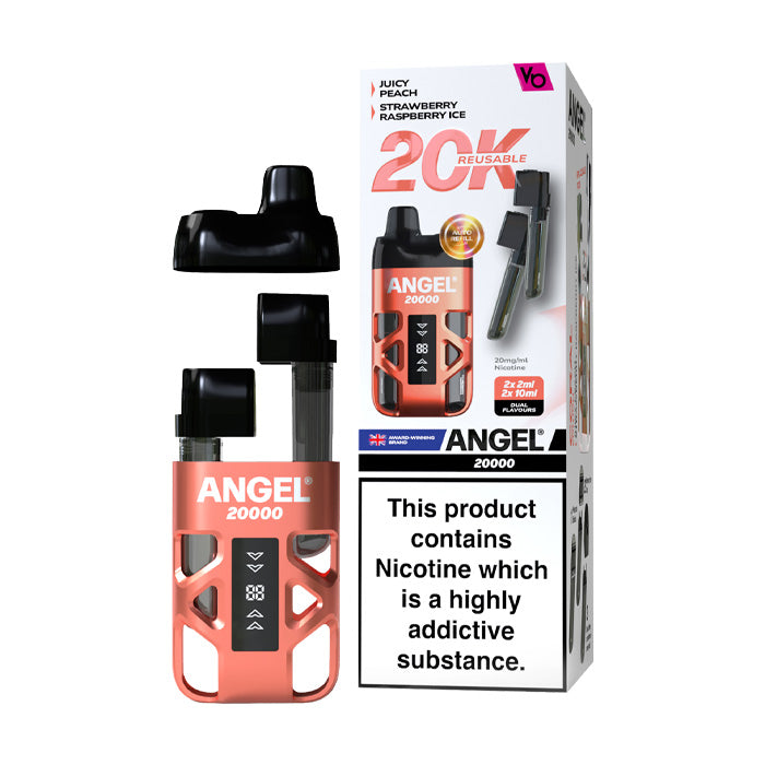 Coral Edition Vapes Bars Angel 20000 Prefilled Pod Kit and Box