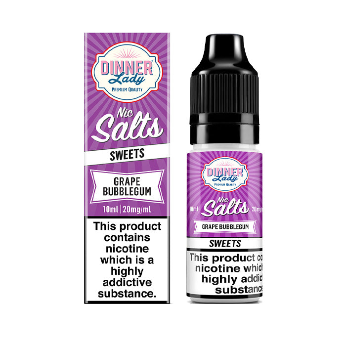 Dinner Lady 10ml Nic Salt Grape Bubblegum