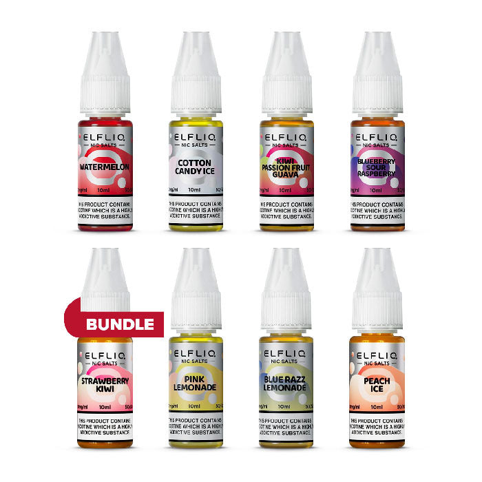 Eight 10ml E-Liquids by ELFLIQ