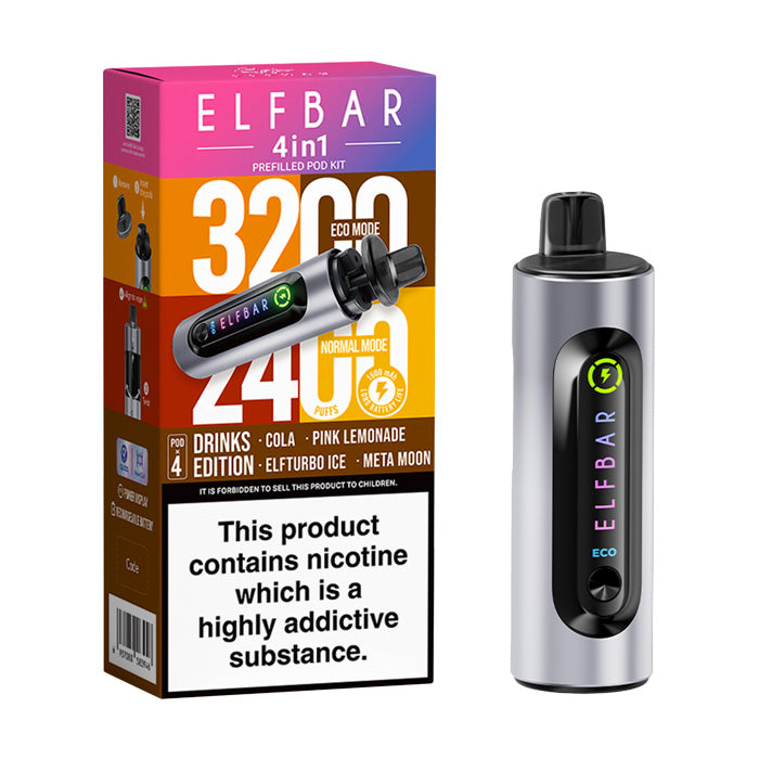Drinks Edition Elf Bar 4 in 1 Prefilled Pod Kit and Box