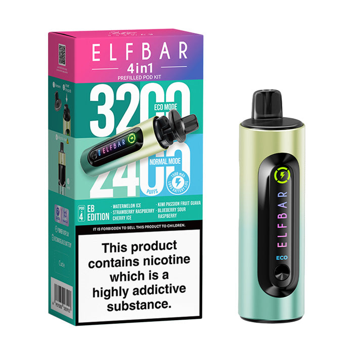 EB Edition Elf Bar 4 in 1 Prefilled Pod Kit and Box