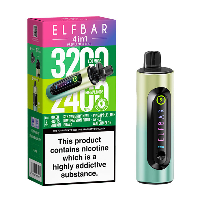 Mixed Fruits Edition Elf Bar 4 in 1 Prefilled Pod Kit and Box