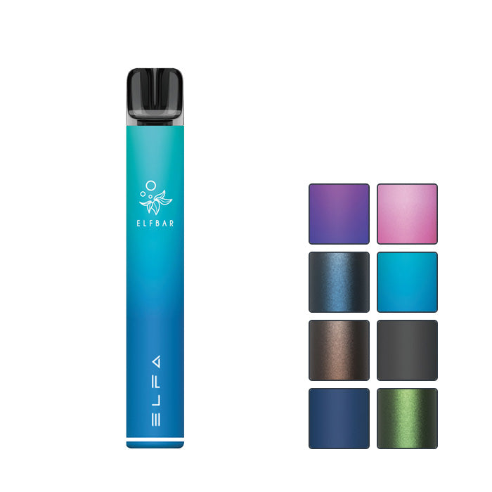 Elf Bar Elfa Pro Prefilled Pod Kit with eight squares showcasing all available colours