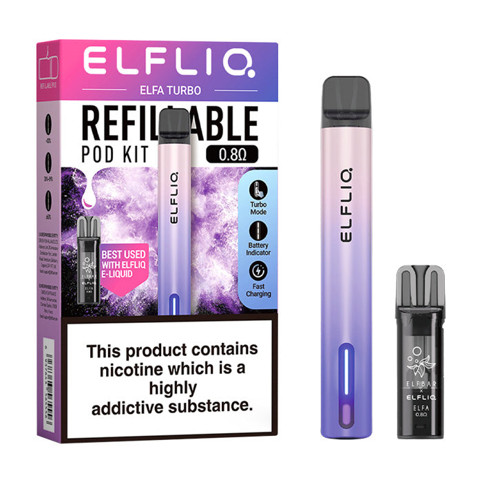 unterschied elfbar elfa und elfa turbo ELFBAR ELFA Turbo Pod Kit– Aurora Black (inkl. 0.8 Ohm Refill Pod) main image 0