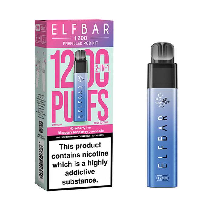 Elf Bar EB1200 Blue Edition Disposable Vape and Box