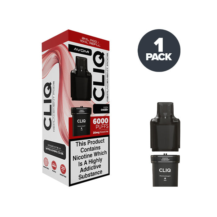 Fizzy Cherry Avomi Cliq 6000 Pre-filled Pod and Box