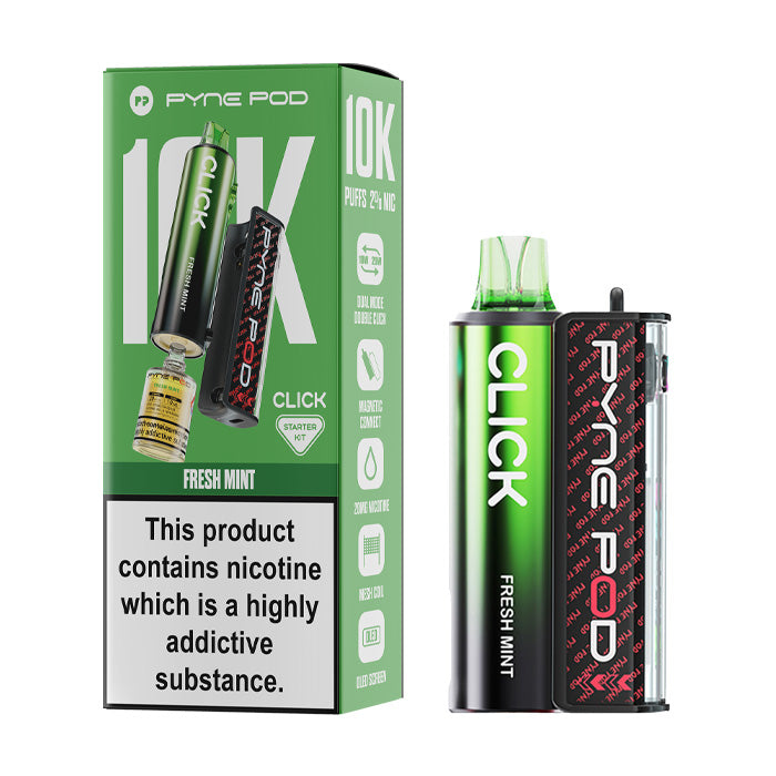 Fresh Mint Pyne Pod Click 10K Prefilled Pod Kit and Box