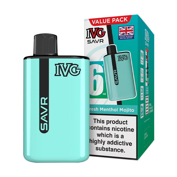Fresh Menthol Mojito IVG SAVR Starter Vape Kit and Box