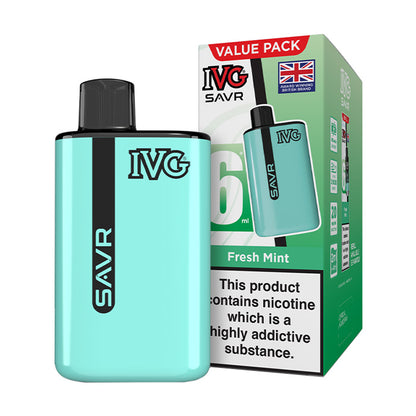 Fresh Mint IVG SAVR Starter Vape Kit and Box
