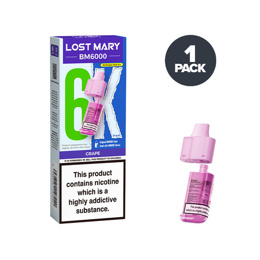 Grape Lost Mary BM6000 Prefilled Pod and Box