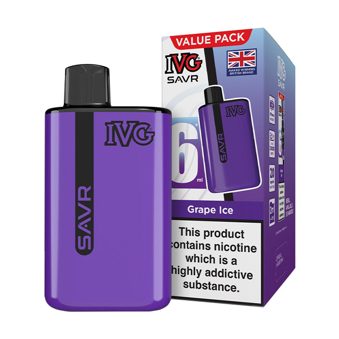 Grape Ice IVG SAVR Starter Vape Kit and Box