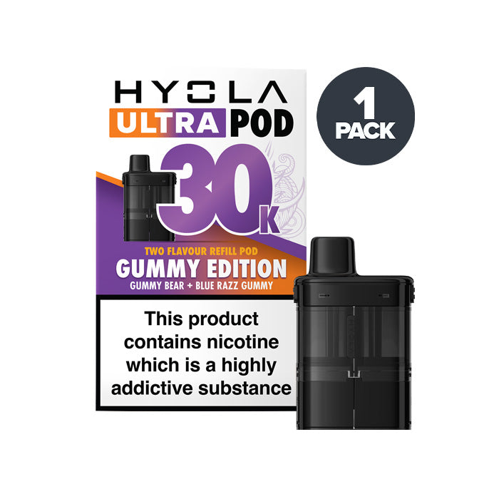 Gummy Edition Hyola Ultra 30K Prefilled Pod and Box