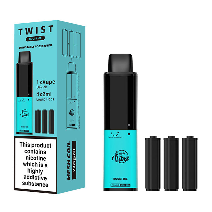 Happy Vibes Twist 2400 4 in 1 Disposable Vape Kit