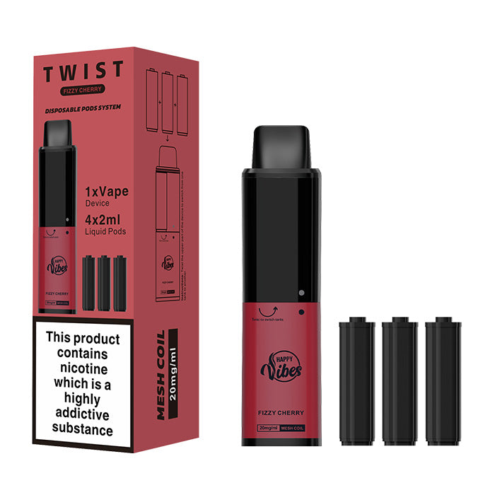 happy vibes vape flavours Happy Vibes Twist 2400 4 in 1 Disposable Vape Kit