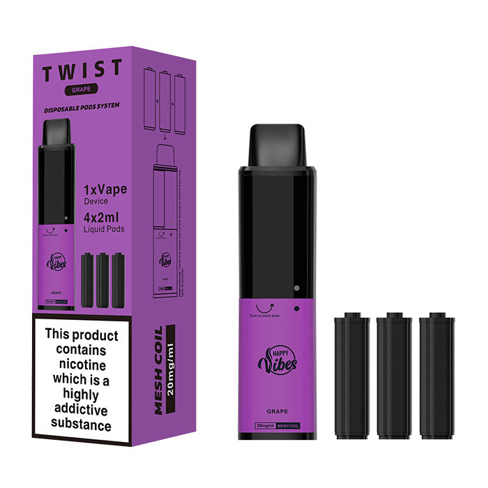 Happy Vibes 2400 Disposable Vape Grape