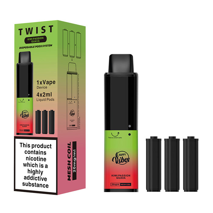 Happy Vibes 2400 Disposable Vape Kiwi Passion Guava