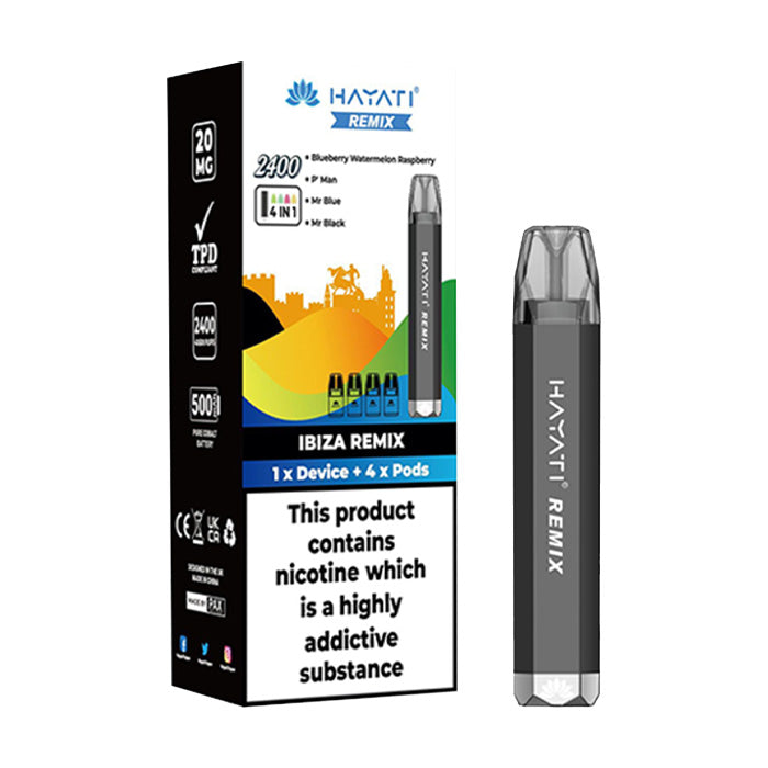 Hayati Remix 2400 4in1 Vape Kit | Device + 4 Pre-filled Pods Hayati Remix 2400 4in1 Vape Kit | Device + 4 Pre-filled Pods