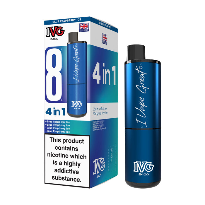 IVG 2400 Rechargeable Vape Kit Blue Raspberry Ice