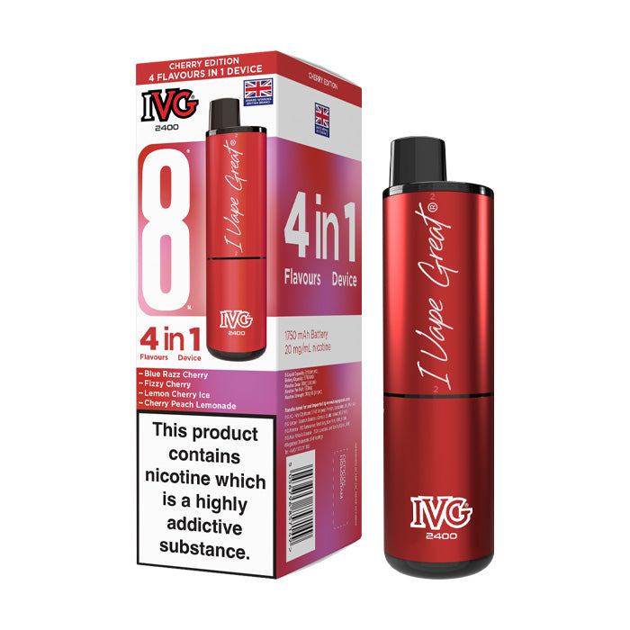 IVG 2400 Rechargeable Vape Kit Cherry Edition