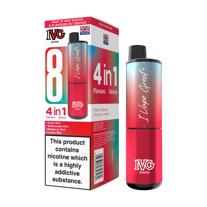IVG 2400 Rechargeable Vape Kit Fruit N Mint Edition