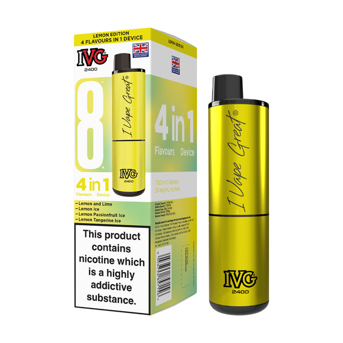IVG 2400 Rechargeable Vape Kit Lemon Edition