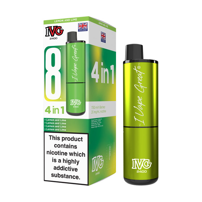 IVG 2400 Rechargeable Vape Kit Lemon and Lime