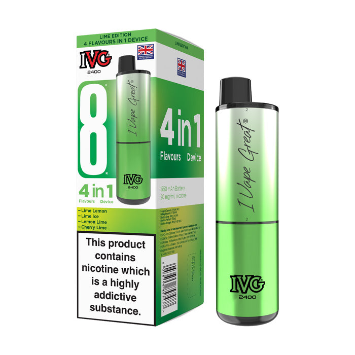 IVG 2400 Rechargeable Vape Kit Lime Edition