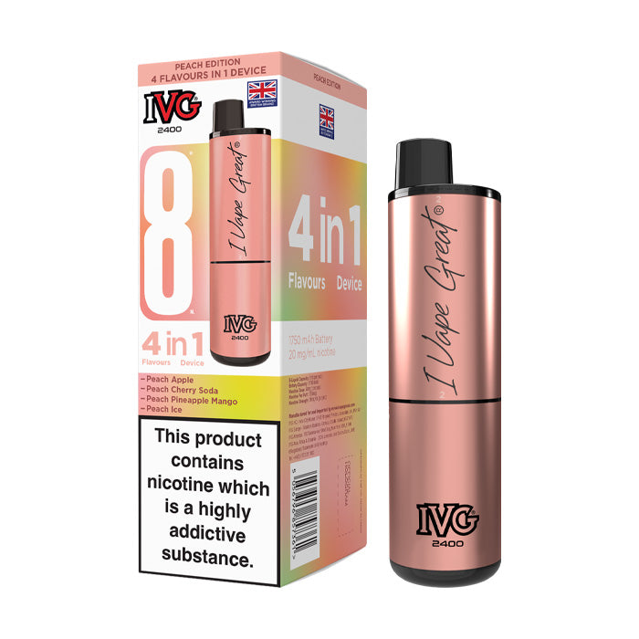 IVG 2400 Rechargeable Vape Kit Peach Edition