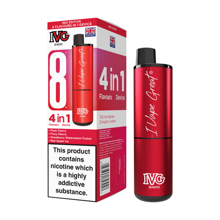 IVG 2400 Rechargeable Vape Kit Red Edition