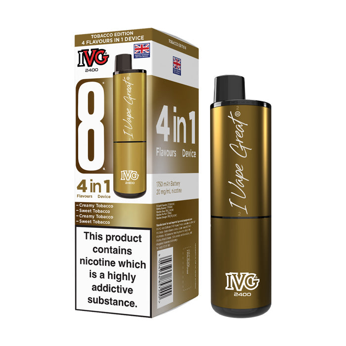 IVG 2400 Rechargeable Vape Kit Tobacco Edition
