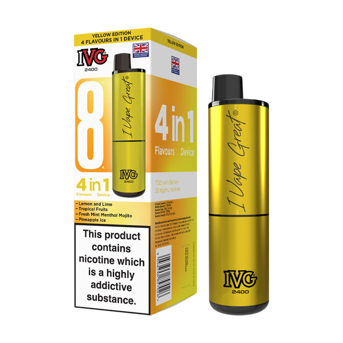 IVG 2400 Rechargeable Vape Kit Yellow Edition