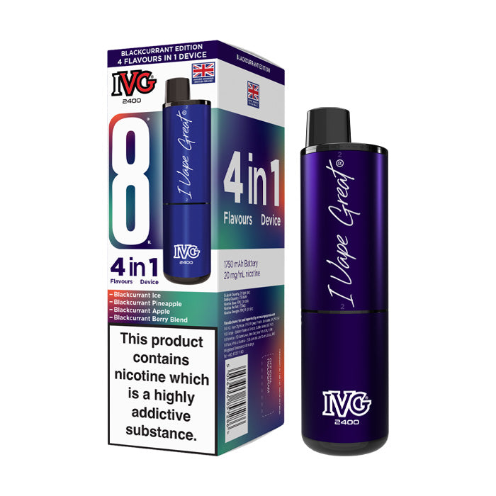 IVG 2400 Rechargeable Vape Kit Blackcurrant Edition